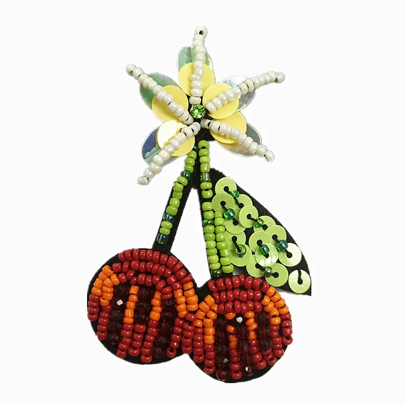 Handmade Beaded Cherry Patches Fruit Patch (10)