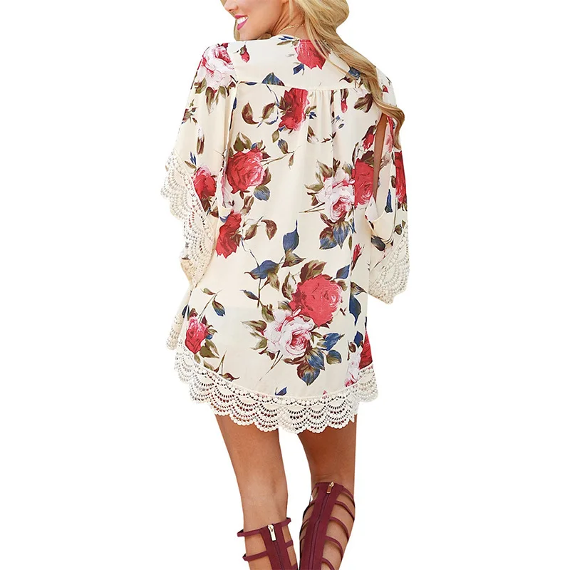 

women blouse 2019 fashion top streetwear plus size clothes flower print ladies shirts harajuku tops boho clothes streetwear