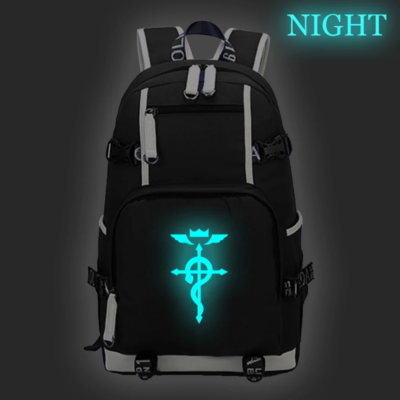 

Fullmetal Alchemist Casual Backpack Teenager Boys Girls Large Capacity Backpack School Bag Anime Luminous Shoulder Backpack