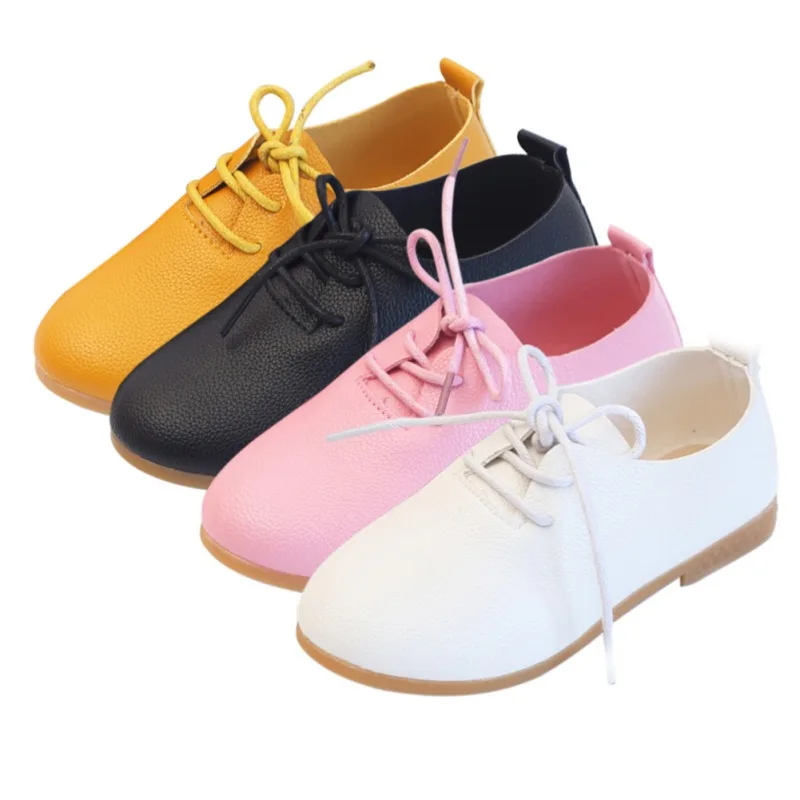 Baby Shoes Baby PU Leather Soft Bottom With Small Leather Shoes Spring And Autumn Solid Color Children's Casual Princess Shoes