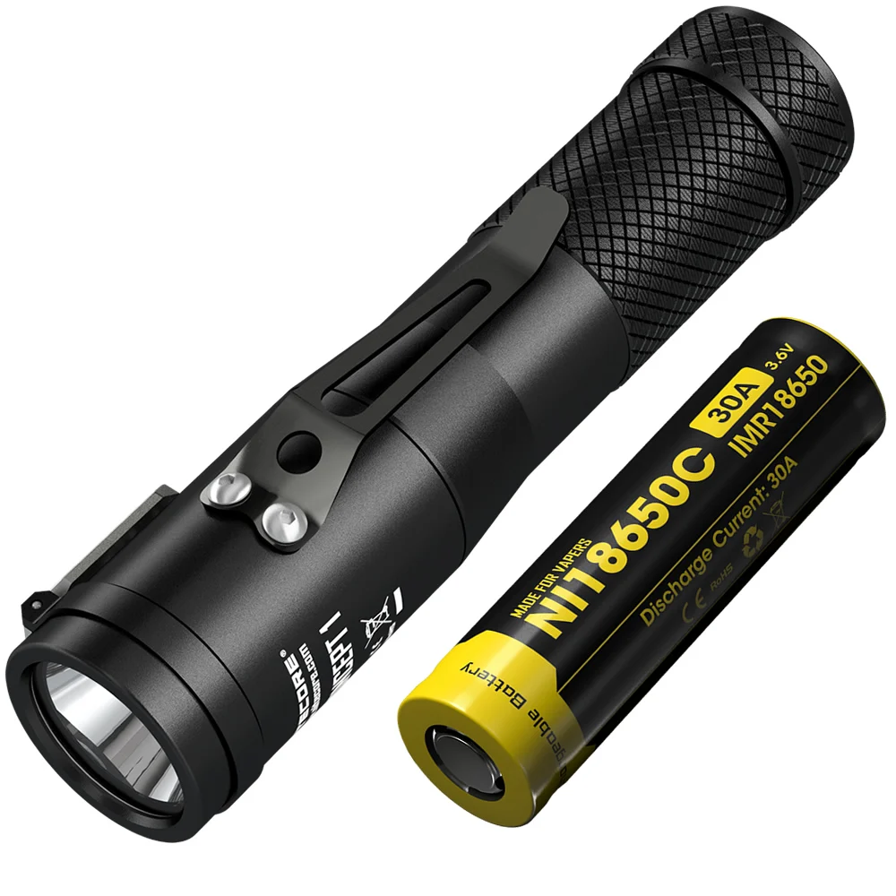 Topsale NITECORE C1 1800LM CREE XHP35 HD E2 светодиодный фонарик+ IMR 18650 перезаряжаемый аккумулятор Магнитный задний фонарь 1 EDC фонарь - Испускаемый цвет: 2500mAh 30A Battery