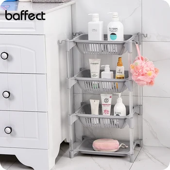 

3/4 layers Plastic Can Be Stacked Storage Basket Fruit And Vegetables Holders Rack Store Many Debris Kitchen Tools Bathroom Rack