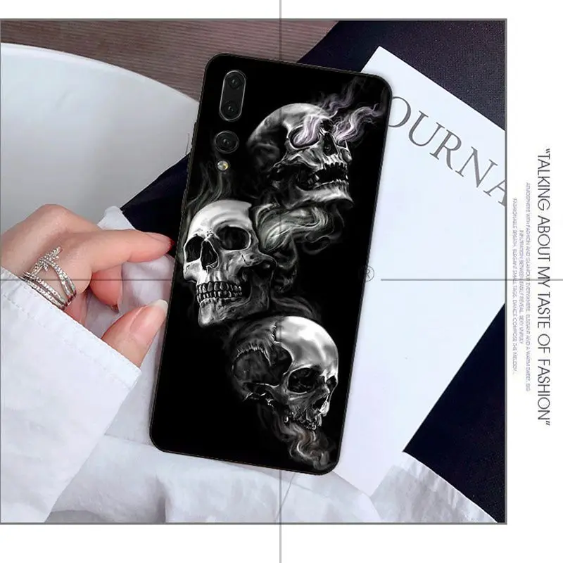 Retro Style Flower Skull Crow