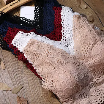 

Womens Crop Top Floral Harness V-Neck Hollow Bralet Lace Tube Tops
