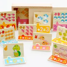 Детские ранние Образовательные Деревянные игрушки-паззлы Math Matching Game для детей 3-6 лет