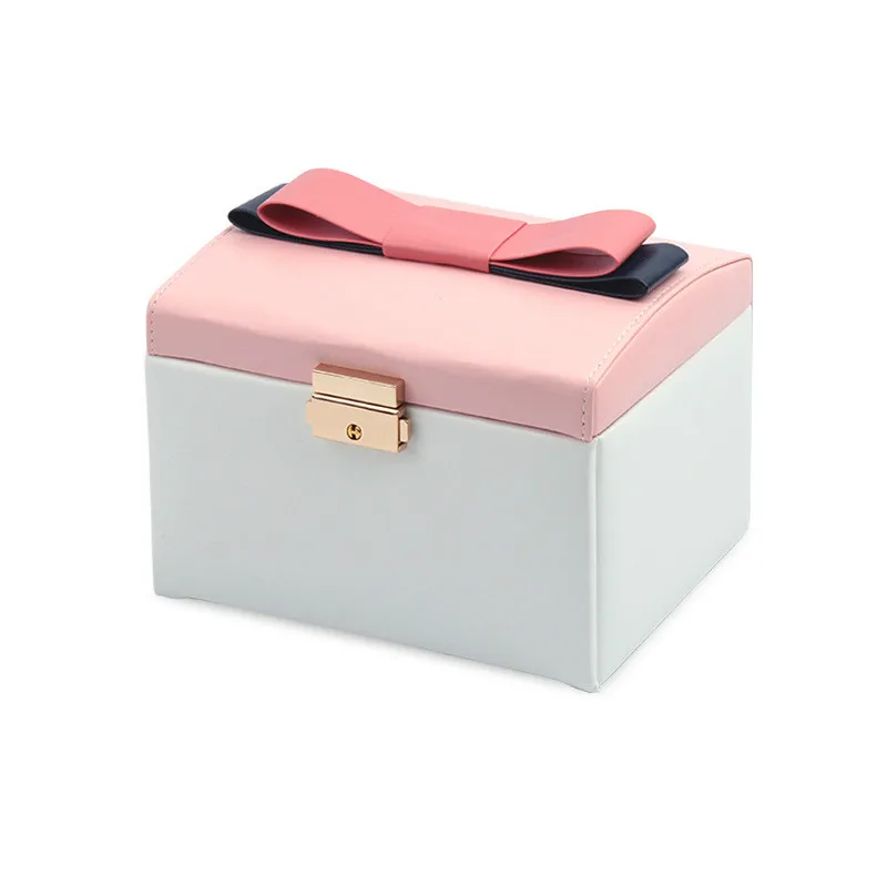 Japanese Style bowknot jewelry box jewelry collection box with lock wedding gifts for girlfriend's birthday jewelry organizer