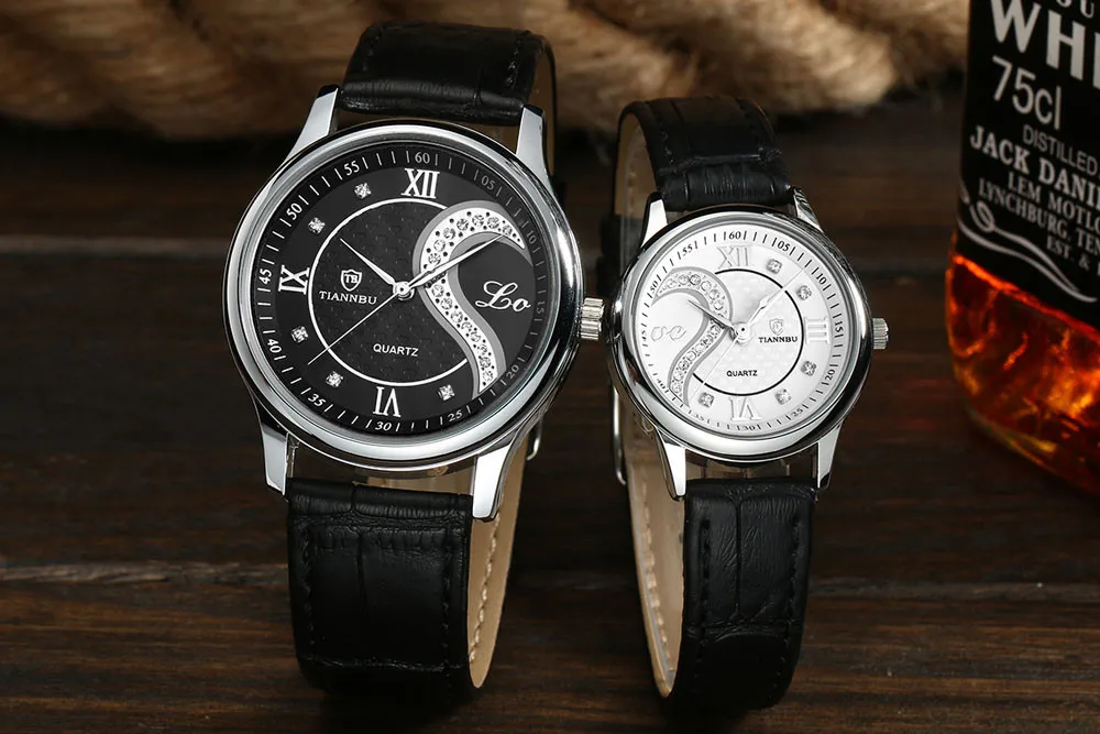 Новинка 1 пара/2 шт. Tiannbu ультратонкие кожаные романтические модные наручные часы дропшиппинг L530