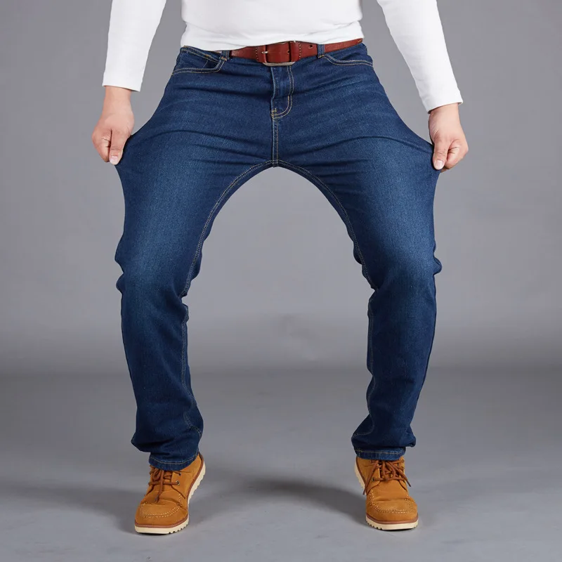 

Plus Size Jeans for Men Loose Straight Jeans Casual Pants Waist Pants Thin Denim Pants 44 46 48 50 Man Jeans 2019 High Quality