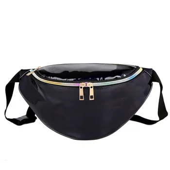 

Fashion Leather waist packs women Silver mochila cintura waist bag belt bag men pouch PU Casual Fanny Multi-Function Waist Bags