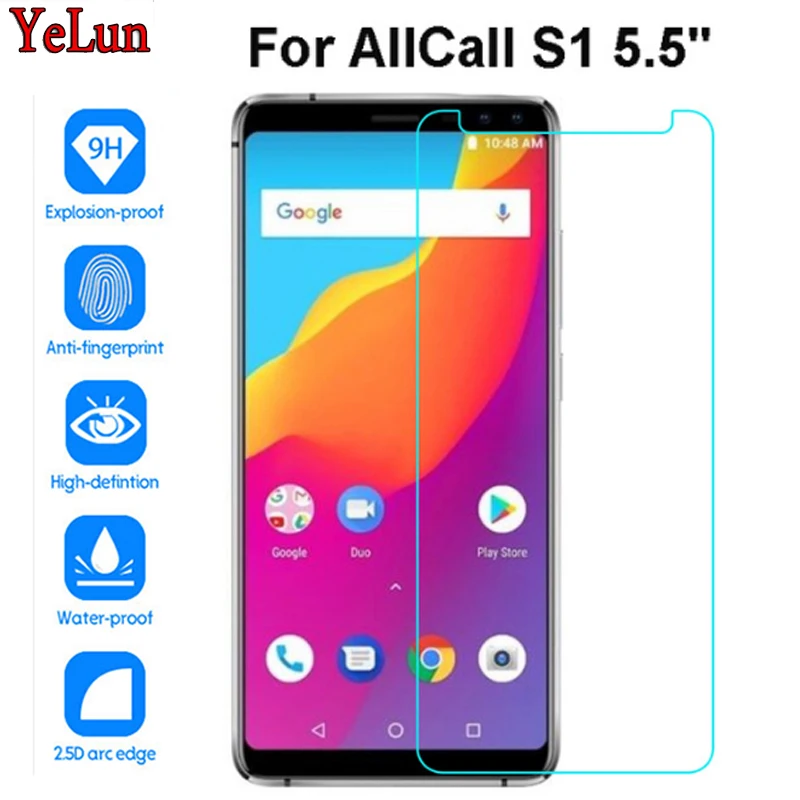 YeLun Tempered Glass For AllCall S1 Screen Protector 9H 2.5D Protective Film Explosion-proof S 1 5.5 inch |