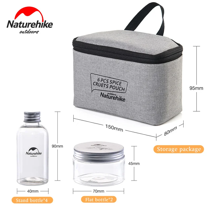 Naturehike 6 piezas al aire libre Camping condimento botellas de latas con una bolsa para la barbacoa de Picnic portátil vajilla contenedor de almacenamiento Naturehike 6 piezas al aire libre Camping condimento botellas de latas con una bolsa para la barbacoa de Picnic portátil vajilla contenedor de almacenamiento