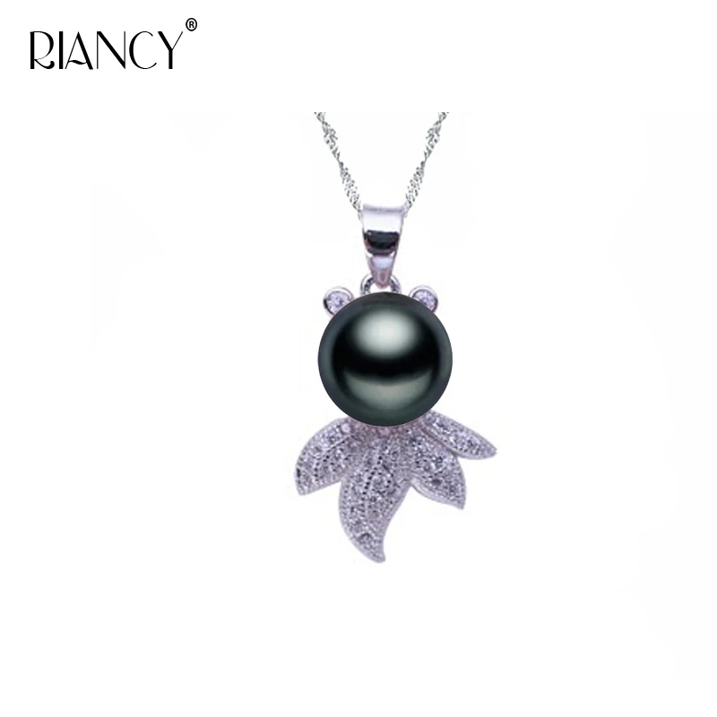 

Fashion natural Freshwater black pearl pendant for women fish shape pearl pandents necklace chain