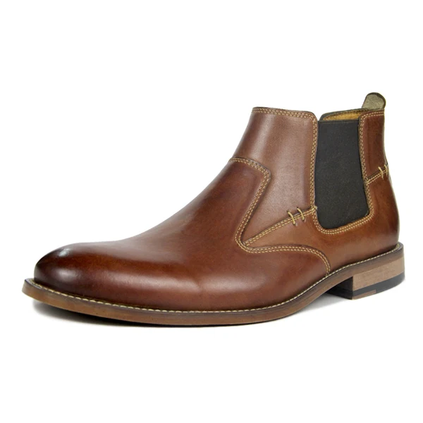 YIGER/Новые мужские ботинки «Челси» г. Мужские ботильоны из натуральной кожи мужская обувь очень большого размера 40-50 Зимняя мужская обувь без шнуровки 0210 - Цвет: Brown Chelsea Boots