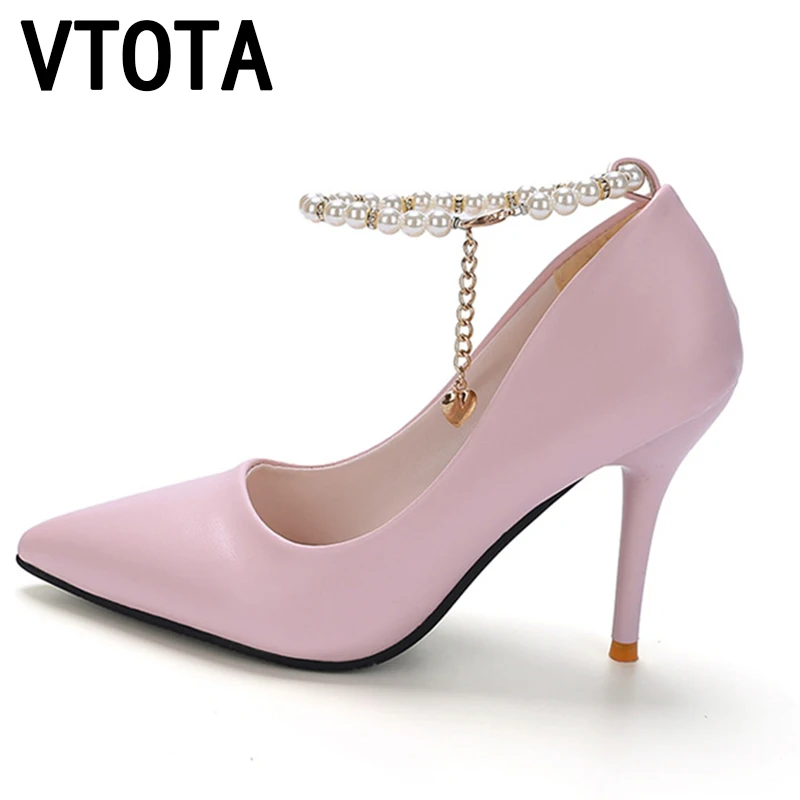 

VTOTA Women Leather Pumps High Quality Thin Heel Pointed Toe Women's Shallow Mouth High-heeled Shoes High Heels Women Pumps P48