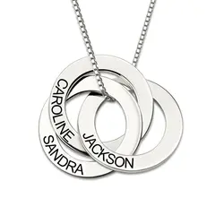 Sweey, оптовая продажа, заказное круглое ожерелье в русском стиле, 3 круга с гравировкой имени для Ebay/Amazon/Etsy, подарок на день Святого Валентина