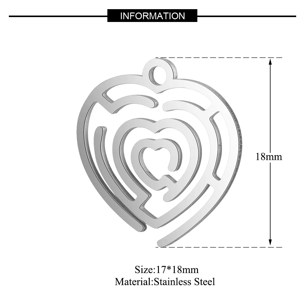 10 шт./лот,, нержавеющая сталь, сердце, головоломка, подвески, VNISTAR, полированный, любовь, кулон для мамы, ожерелье, изготовление, поиск, принадлежности