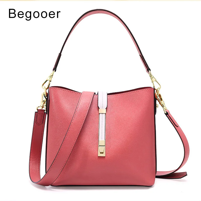 

New Summer Bags Women Genuine Leather Small Bucket Bag Ladies Handbag High Qulity Cowhide Shoulder Messenger Bag for Girls