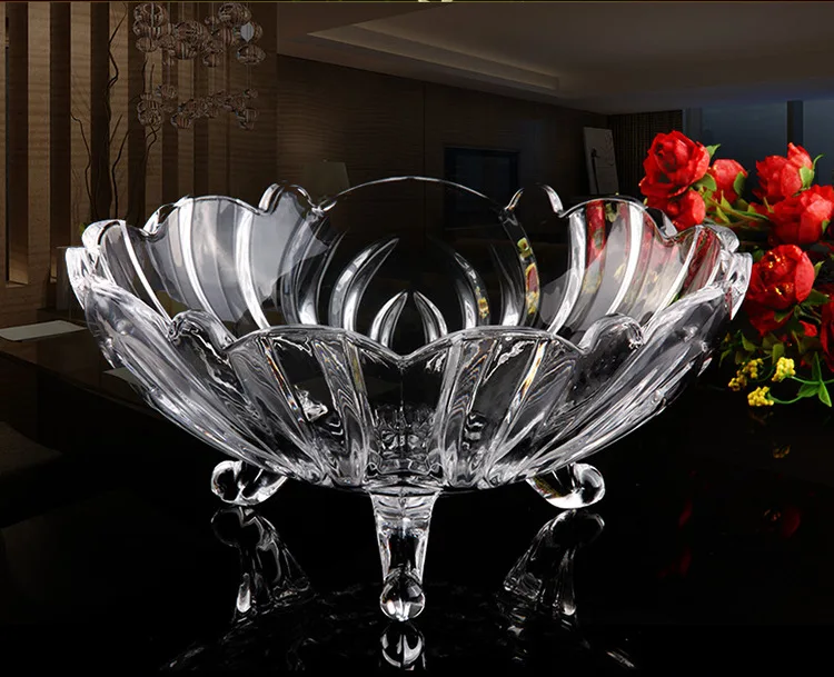 4 шт./компл. бытовой кристалл стеклянная ваза с фруктами Творческий high с фруктами Европейский сухофрукты тарелка для закусок WF411940