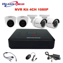Компактный набор NVR 4CH 1080 P сетевая ip-камера система 2MP Крытая и наружная системы видеонаблюдения и безопасности CCTV cam сетевая видеокамера