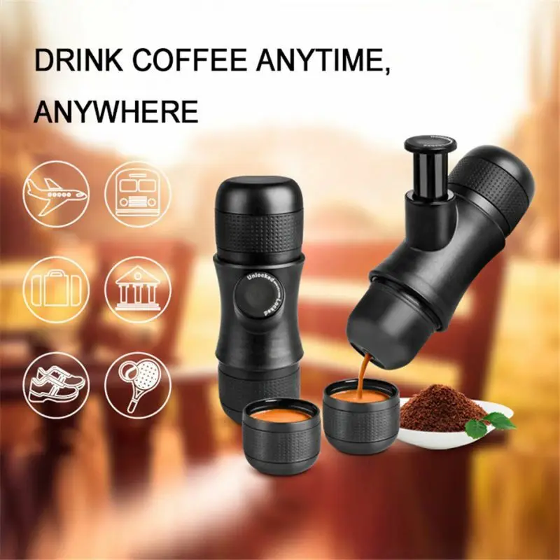 

WUXYE Espresso Portable Compact Manual Espresso Maker Black Coffee Maker Hand Operated Coffee Machine Cappuccino For Home