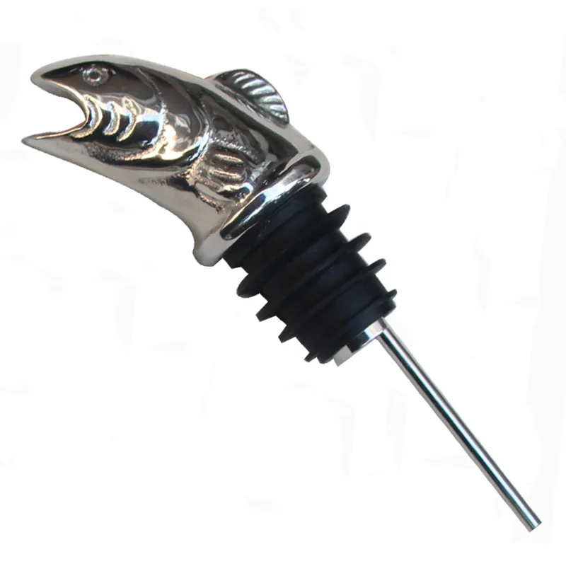 Fish Wine Bottle Cork Pourer Stopper Fish Wine Pourer Aerator Wine