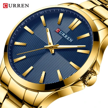

Men Watches Luxury Brand Gold Stainless Steel Band CURREN Luxury Quartz Watch Mens Waterproof Business Man Relogio Masculino