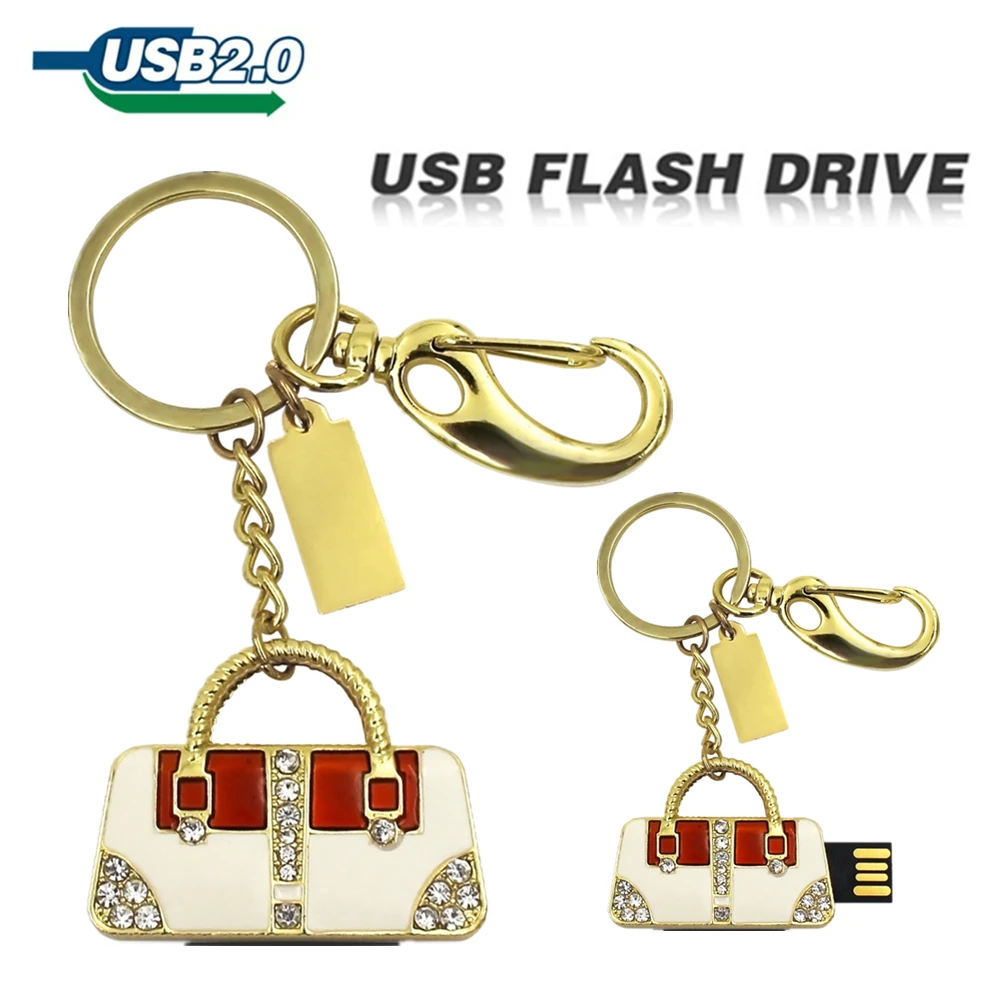 

usb flash drive Golden and sliver handbag diamond bag U disk pen drive Gift Jewelry 4gb 8gb 16gb 32gb 64gb pendrive memory disk