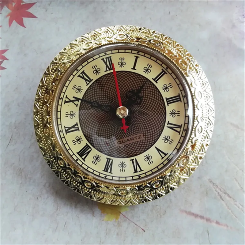 

2PCS 92MM Built - in Clock DIY Gold Trim Quartz Insert Clock Head DIY Desk Clock Replacement Kits
