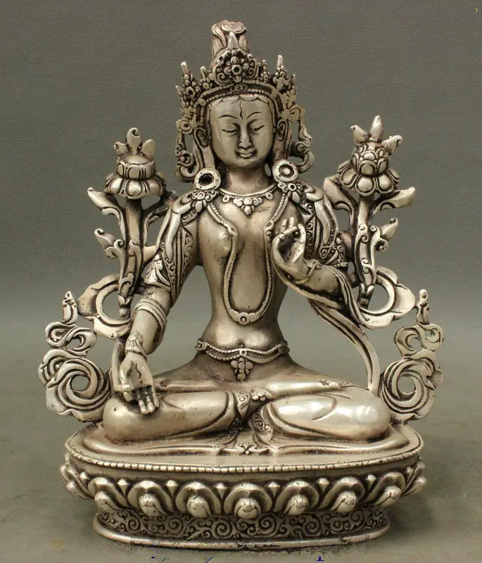 

Details about 21 cm * / Tibet silver copper Buddha statue white tara Tibetan Buddhism