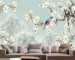 Пользовательские фото 3d обои цветы и птицы пейзаж настенная роспись 3d Гостиная Спальня фон росписи обои beibehang