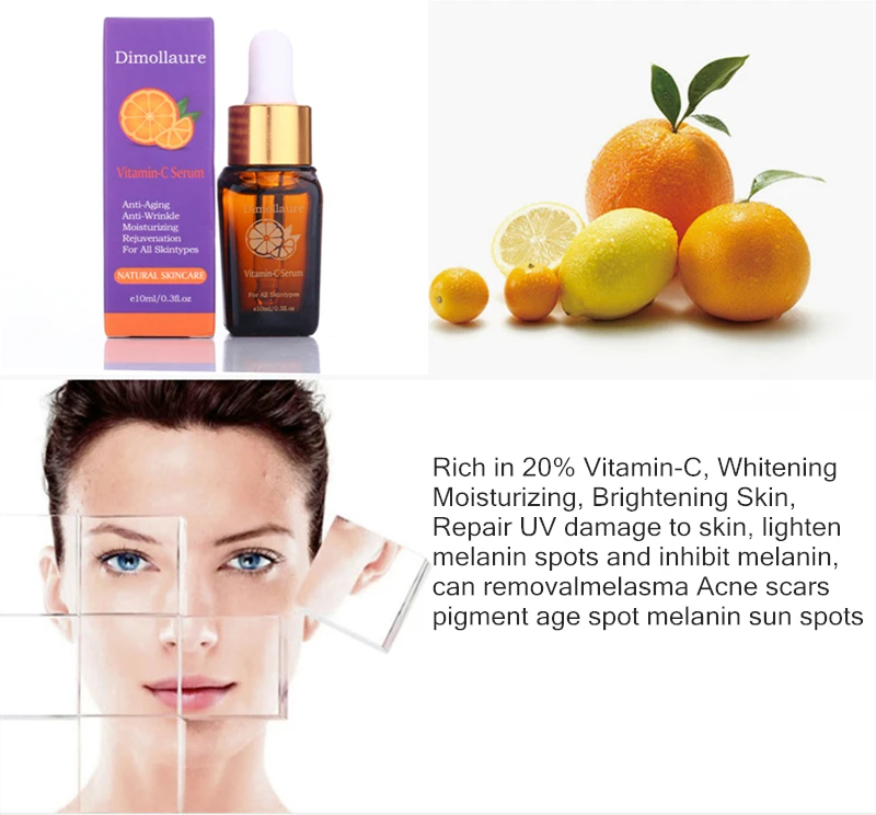Dimollaure Vitamin C Serum Remove Acne Pimples Anti Aging Whitening Moisturzing Face Care Hyaluronic acid Essence Dimollaure Vitamin C Serum Remove Acne Pimples Anti Aging Whitening Moisturzing Face Care Hyaluronic acid Essence