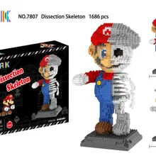 Специальный Марио мини блоки DIY сборка мультфильм модель кирпич игрушки для детей Хэллоуин подарки обучающая игрушка Скелет рассечение