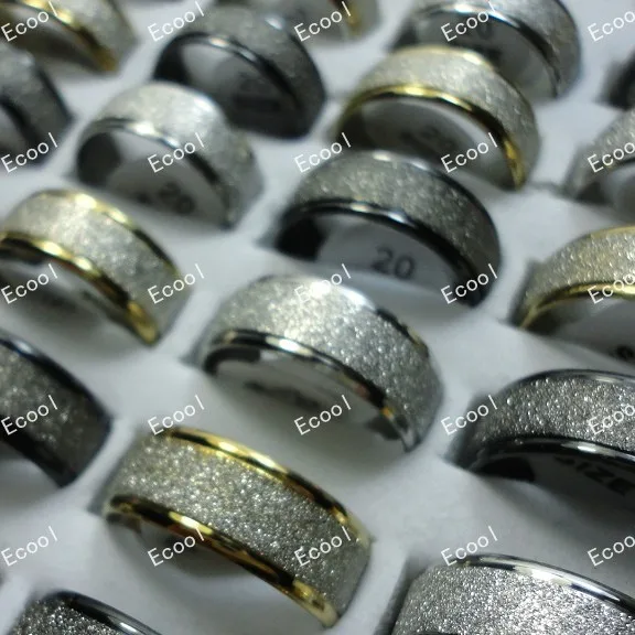 

150pcs wholesale Mixed lots pretty frosted stainless steel rings free shipping RL308