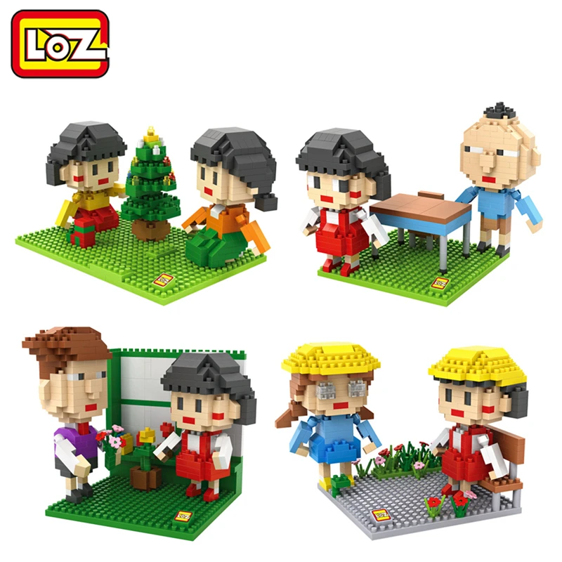 

LOZ Diamond Block Sakura Momoko Chibi Maruko 4 styles Building Blocks Toys Action Figures Anime Limited Collection 14+