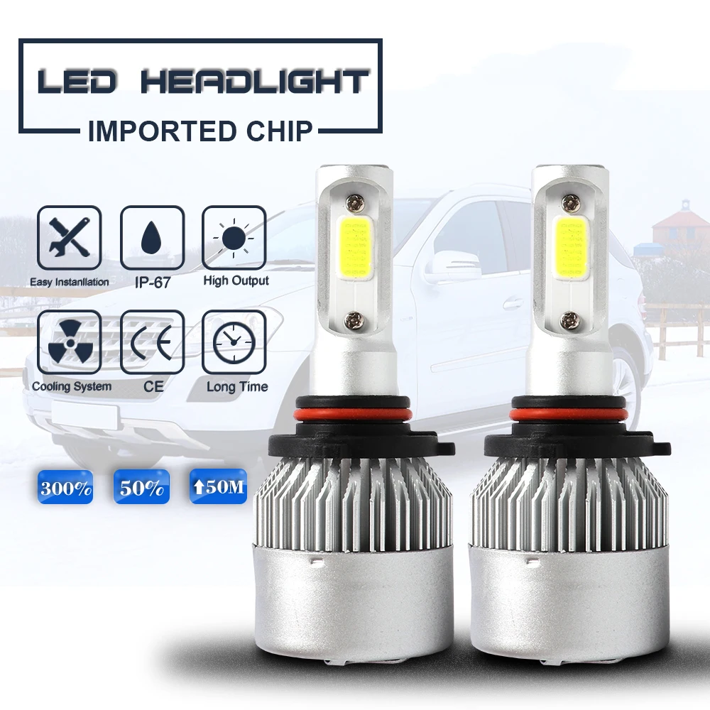 Led car H11 H7 H4 H1 H3 H8 9006 9005 9007 5202 светодиодные лампы для авто 6500k противотуманные фары S2