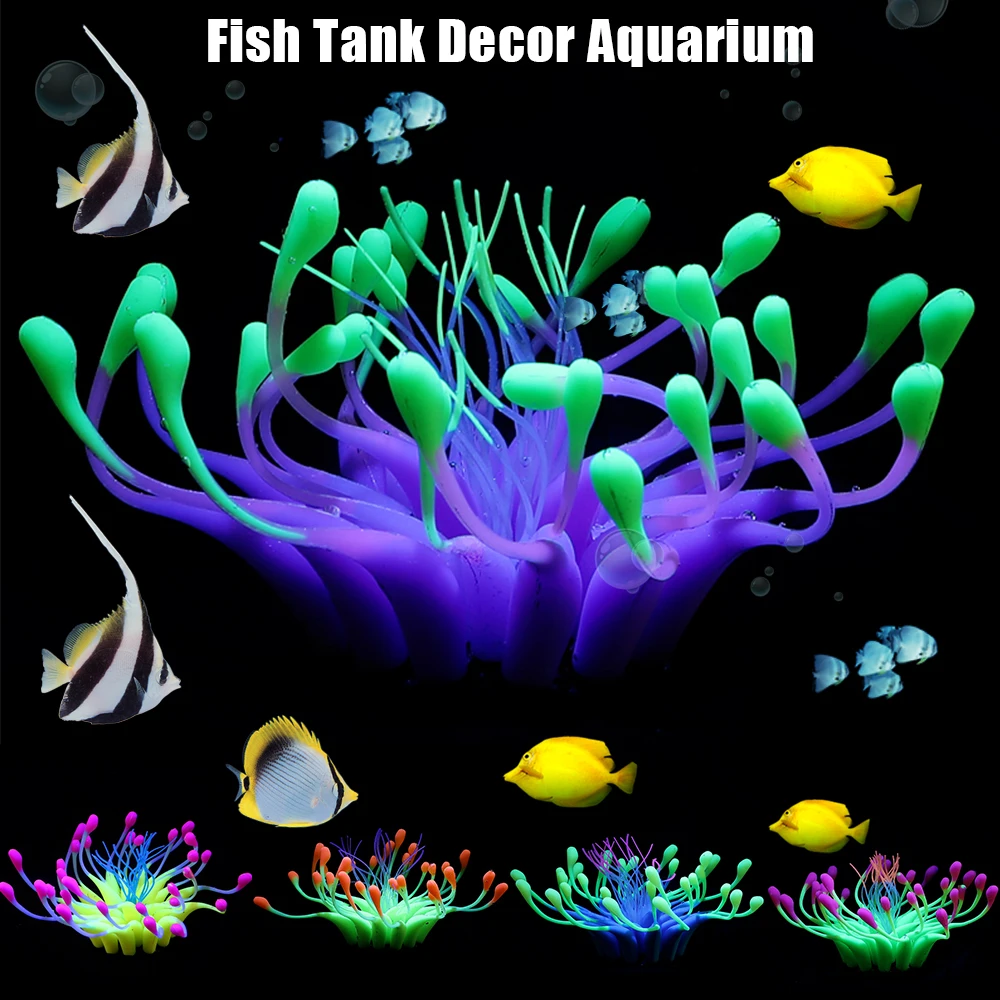 

lifelike 100% Safety Coral Aquarium decoration Fish Tank decoration silicone Artificial Coral brighten under light D30