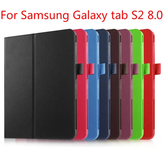 Чехол книжка из ПУ кожи с подставкой и рисунком личи для Samsung Galaxy tab S2 8 0 T715C T710 T715 SM