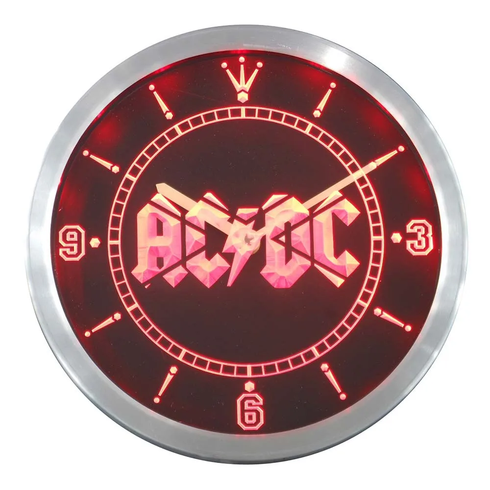 nc0148 ACDC AC/DC Band Music Bar Club Neon Sign LED Wall Clockin Wall