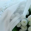 Fuax Linen White Tulle Curtains for Kids Bedroom Soft Cross Pattern Voile Curtains for Living Room Treatment Voile Tulle 1