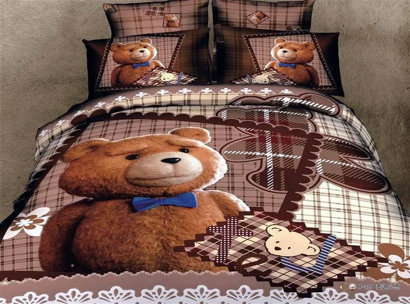 3D Teddy bear Kids cartoon bedding 