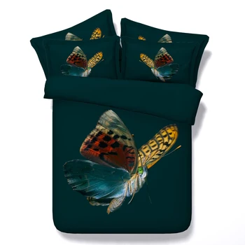 

100%cotton 3d animal butterfly 5pcs bedding set with filler twin/full/queen/king/super king size free shipping via UPS