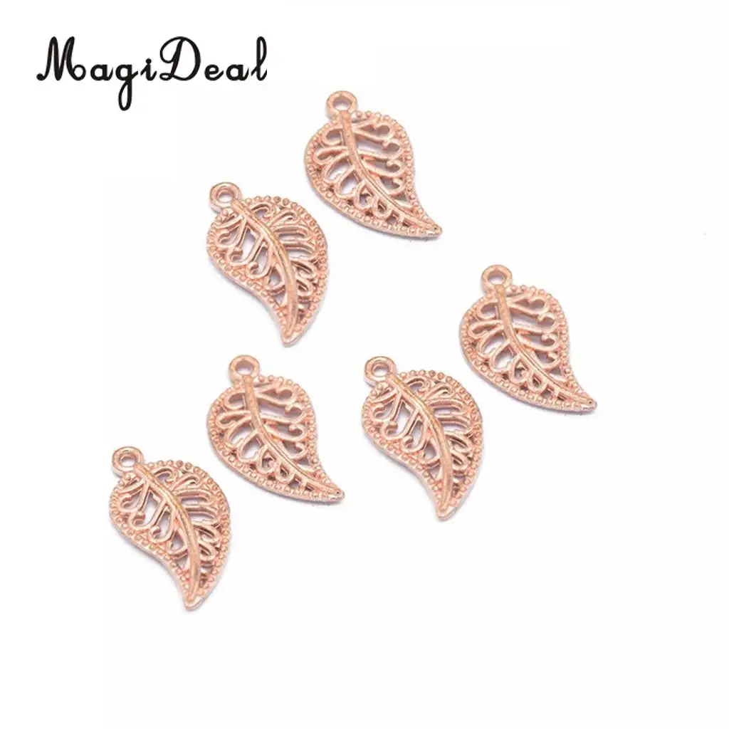 MagiDeal 75Pieces Vintage Hollow Filigree Leaf Charms Pendants Jewelry Findings Jjewelry Making Dangle Scrapbooking Material