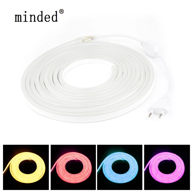 Us 5 99 35 Off 220v Led Strip Neon Lights Flexible Rgb Single Color Soft Light Eu Plug Waterproof Decorate Square Garden In Us 5 99 35 Off 220v Led Strip Neon Lights Flexible Rgb Single Color Soft Light Eu Plug Waterproof Decorate Square Garden In