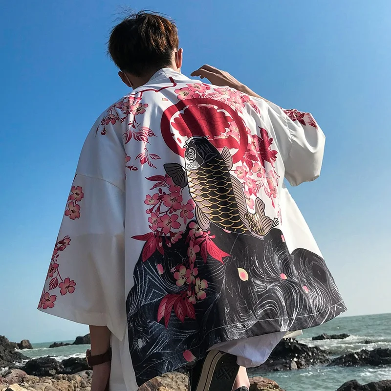 Japanese kimono cardigan men haori yukata male samurai costume clothing kimono jacket mens kimono shirt yukata haori ZZ0004