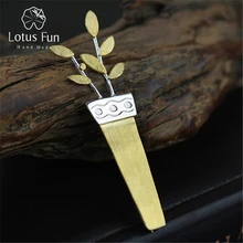 Lotus Fun Plata de Ley 925 auténtica Natural diseñador de joyería fina hecha a mano Vintage flor broches Pin up Broche para las mujeres