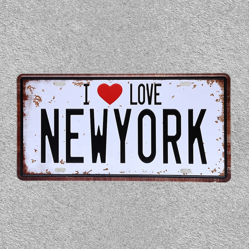 Американский винтажный домашний декор, жестяная вывеска из Нью-Йорка, автомобильная табличка из США, металлический номерной знак из Невады, номерная табличка из Орегона, Калифорнии, настенный арт-плакат с номером