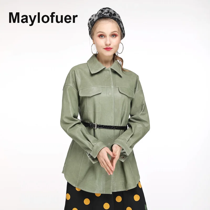 Maylofuer Fashion New Leather Jacket Real and Natural Sheepskin Coats Genuine Leather Jackets Women Fur