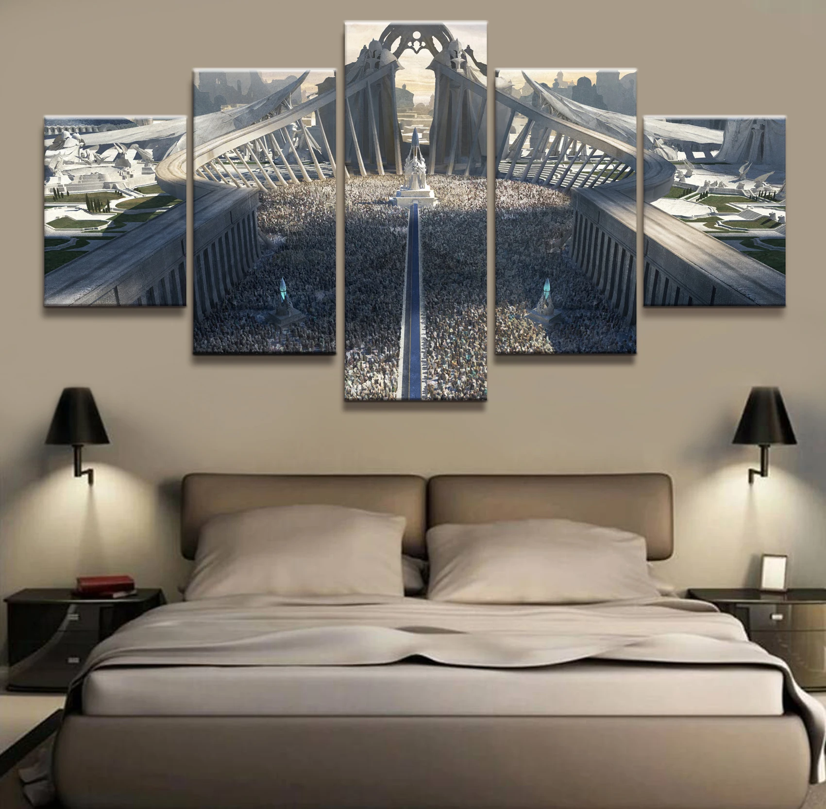 

5 Panel Imperial Capital LOL League of Legends Game Canvas Printed Painting For Living Room Wall Art Decor Picture Works Poster