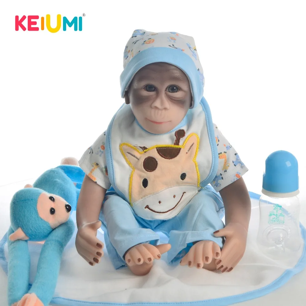 

KEIUMI New Design Reborn Dolls Babies Cosplay Monkey Silicone Soft Vinyl Realistic Princess Baby Doll Toy For Children Xmas Gift