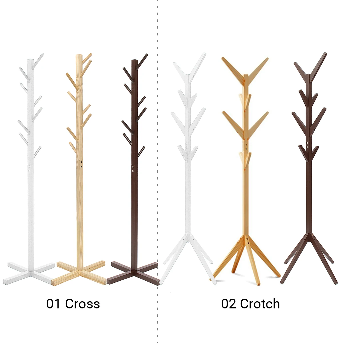 Solid Wood Hanger Floor Standing Coat Rack Creative Home Furniture Clothes hat Bag Hanging Storage Rack Bedroom Drying Rack 175